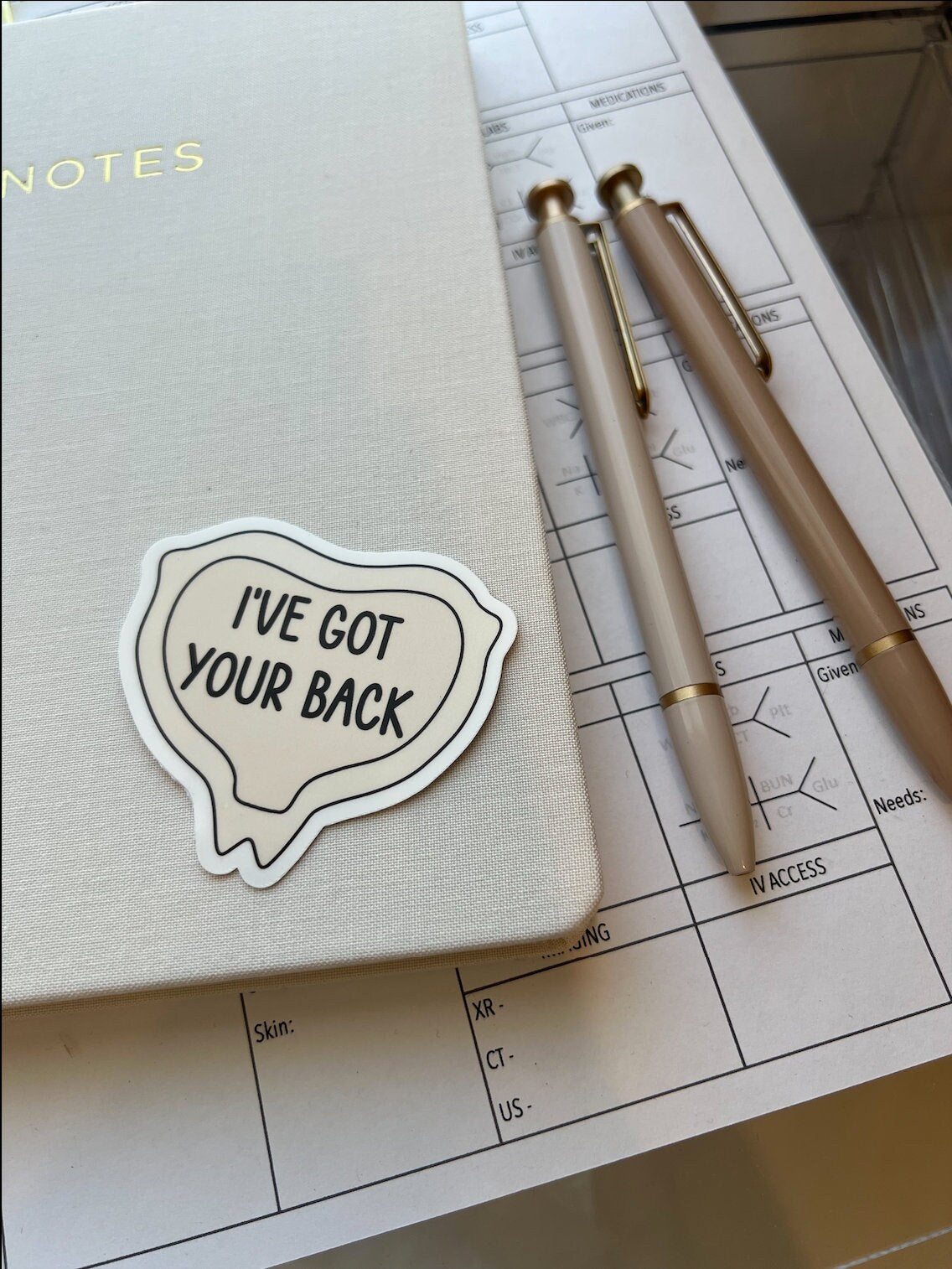 I've Got Your Back Mepilex | Funny Cute Nurse Medical Die Cut Vinyl Sticker Waterproof Critical Care RN ICU Emergency