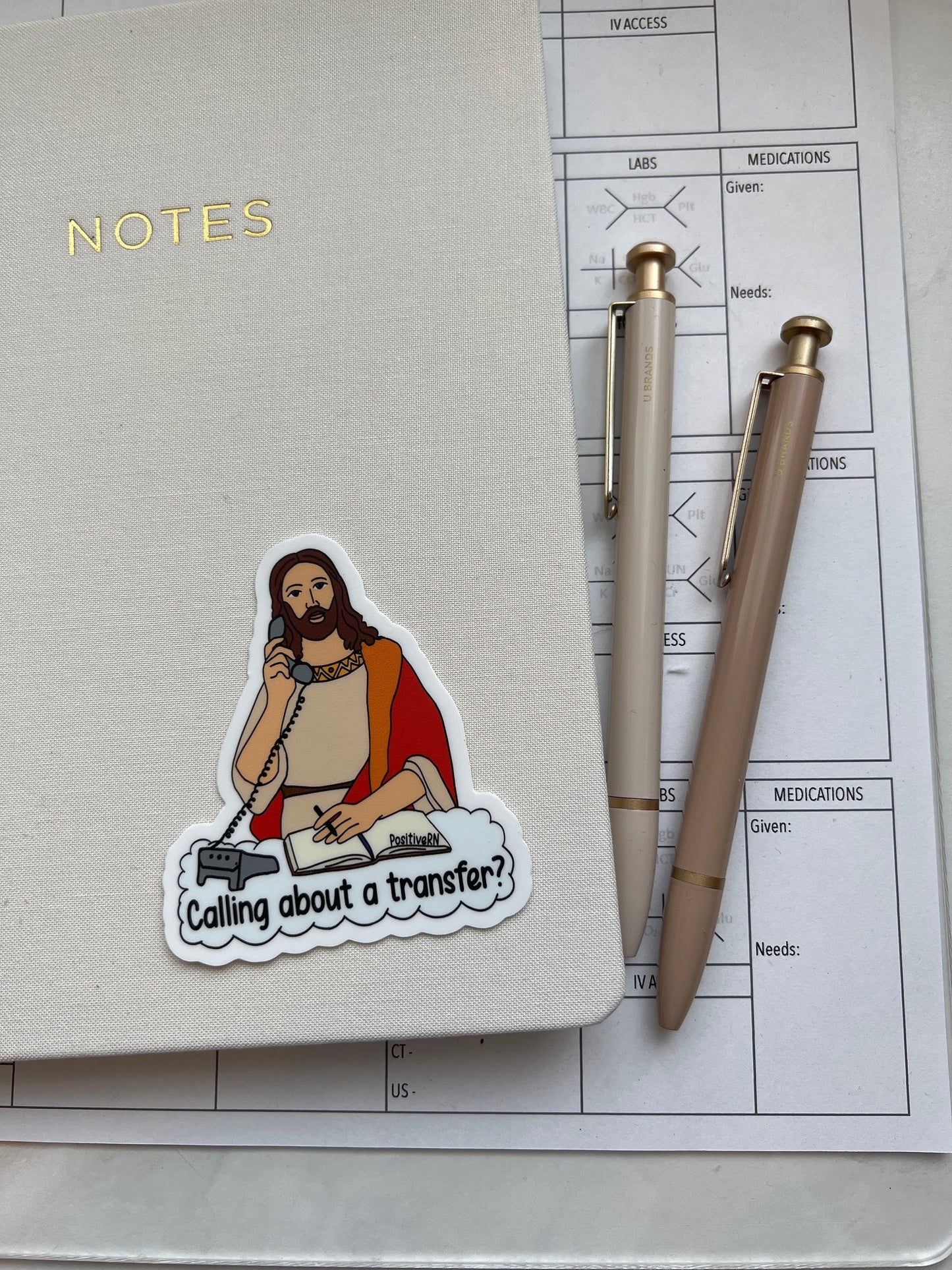 Transfer to Jesus | Nurse Medical Die Cut Vinyl Sticker Waterproof Critical Care Med Surg RN LVN Student Physician ICU Emergency