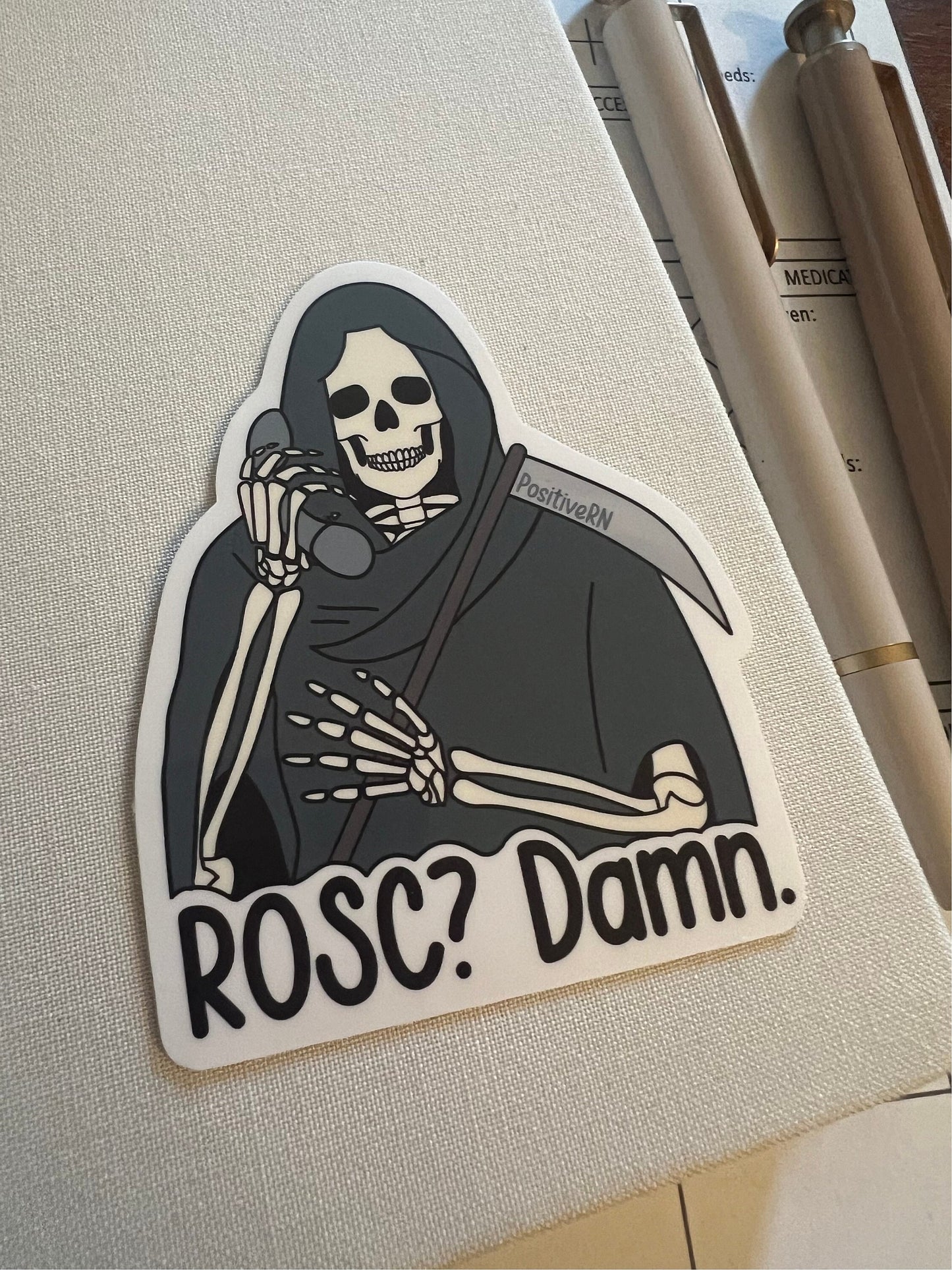 ROSC? Damn. | Nurse Medical Die Cut Vinyl Sticker Waterproof Critical Care Med Surg RN Student Physician ICU Emergency